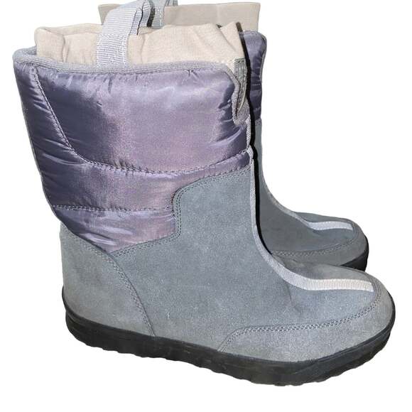 Lands’ End Winter Snow Commuter Boots insulated 406465 womens sz 9B grey purple - Picture 3 of 11